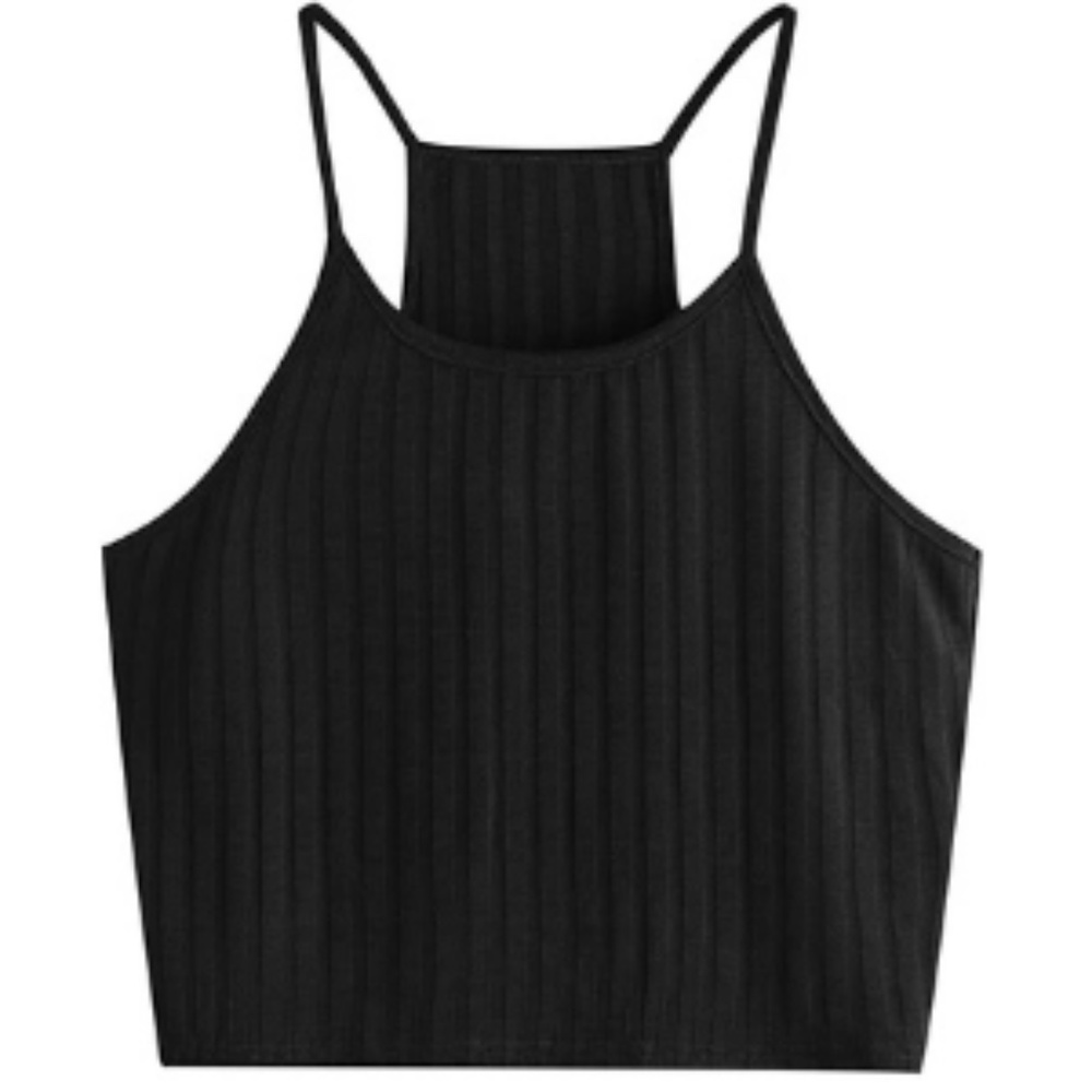 Women's Summer Basic Sexy Strappy Sleeveless Racerback Crop Top